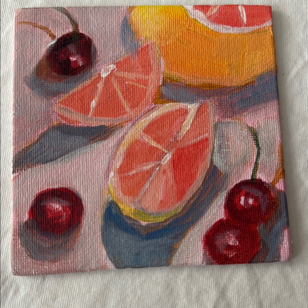 Red and Orange Impressionistic Fruit Painting